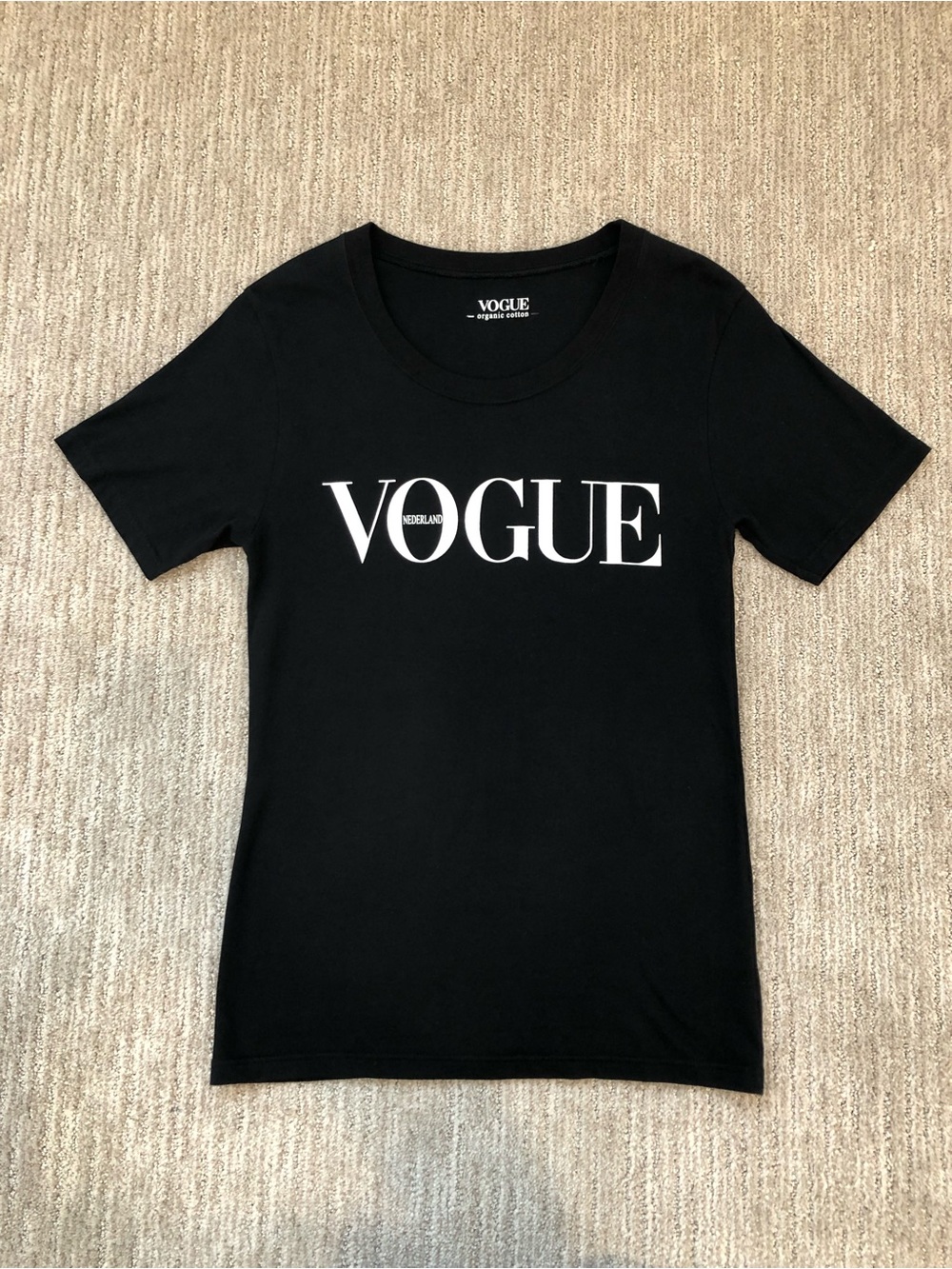 Vintage Vogue Nederland Black Logo Crewneck Cotton Tee